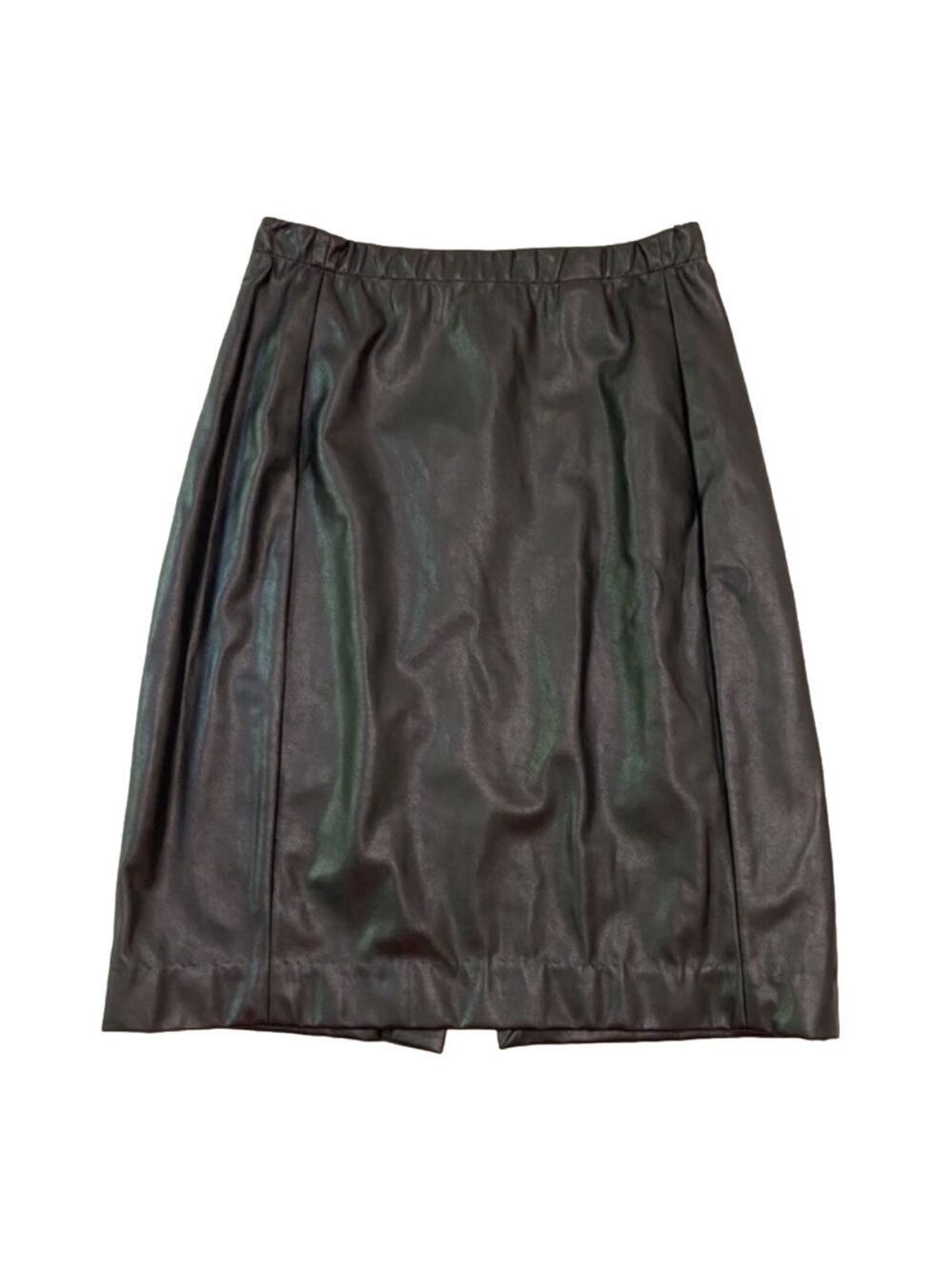 BABATON black pencil skirt faux leather stretchy bikercore flattering size 2